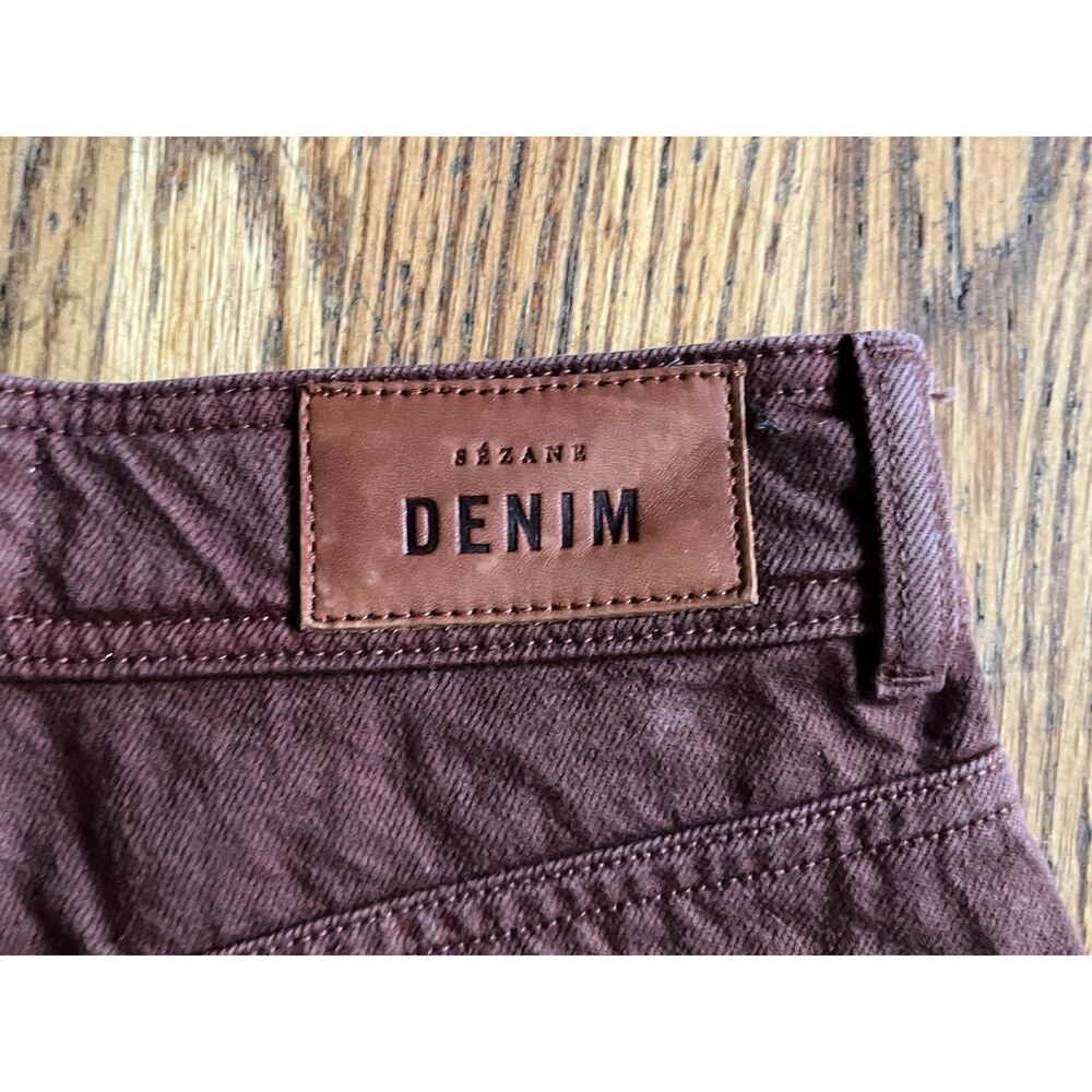 Sezane Brown Cotton Wide Leg Denim Jeans Pants Women's Size 34 - Picture 6 of 12